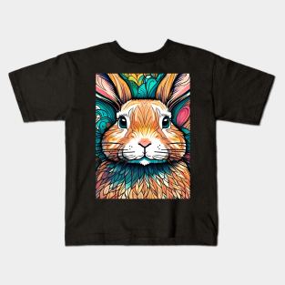 Rainbow Hare #006 Kids T-Shirt